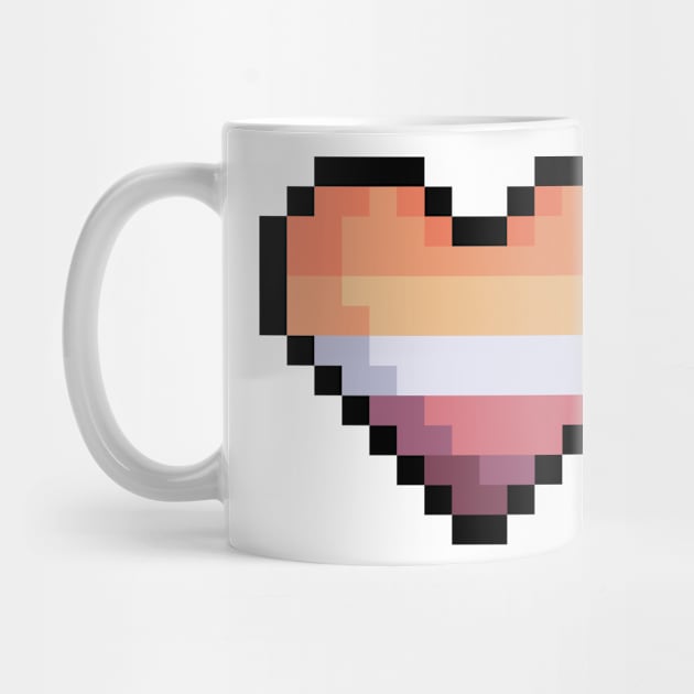 Pixel Lesbian Flag Heart by rafagars